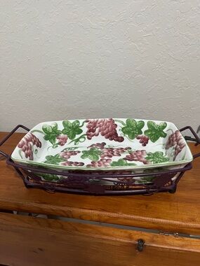 Temp-Tations White Ceramic Dish with Green Logo